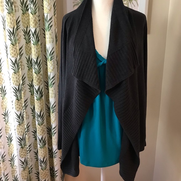 Charcoal Gray Wrap Cardigan Grey Layering Cardi - Picture 1 of 5